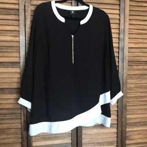 JM Collection X-large black and white top